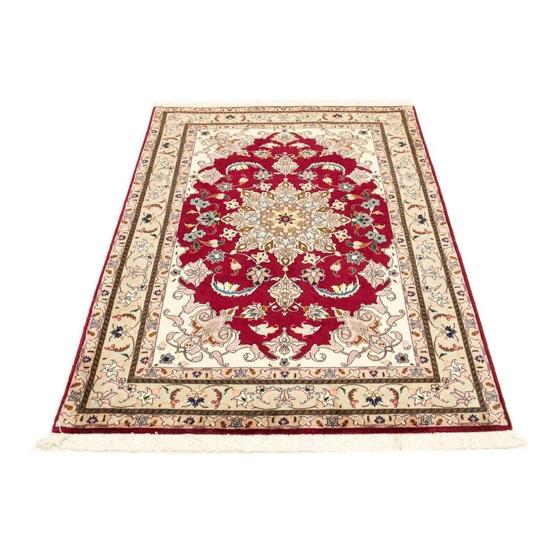 Täbriz - 50 Raj Teppich 100x147cm - Perserteppich - rot