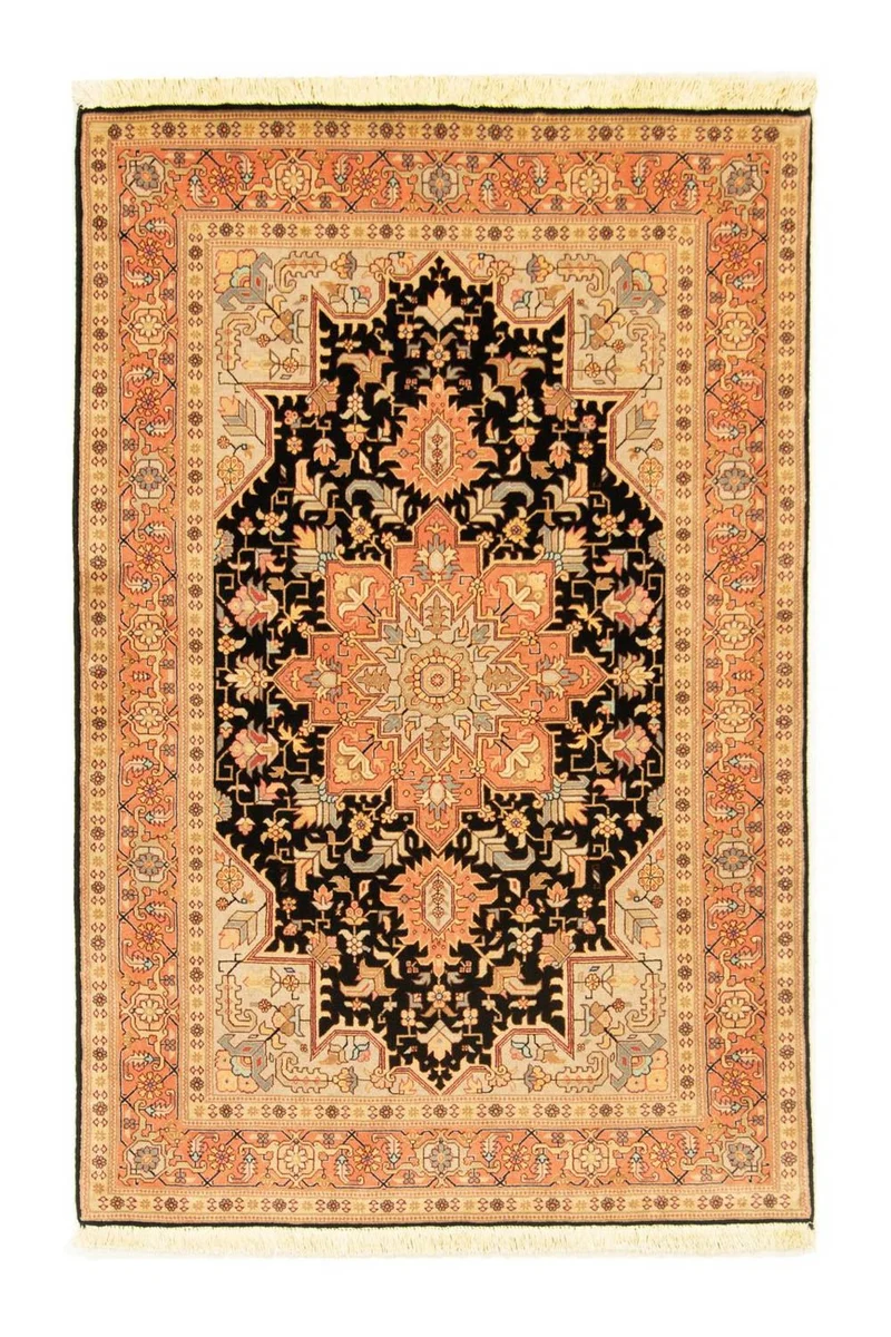 Täbriz - 50 Raj Teppich 100x153cm - Perserteppich - dunkelblau