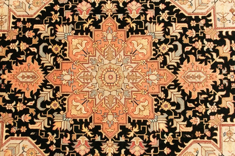 Täbriz - 50 Raj Teppich 100x153cm - Perserteppich - dunkelblau