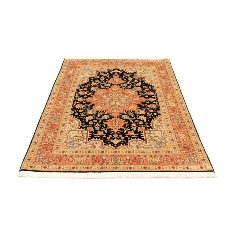 Täbriz - 50 Raj Teppich 100x153cm - Perserteppich - dunkelblau