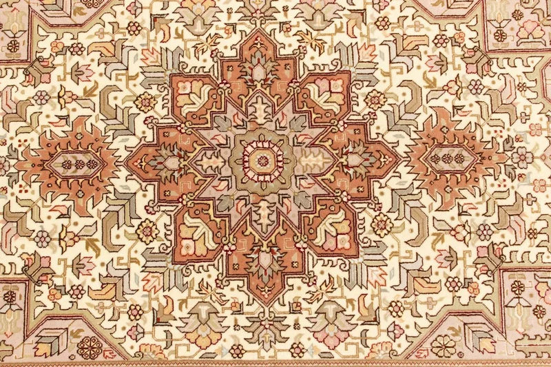 Täbriz - 50 Raj Teppich 102x156cm - Perserteppich - beige
