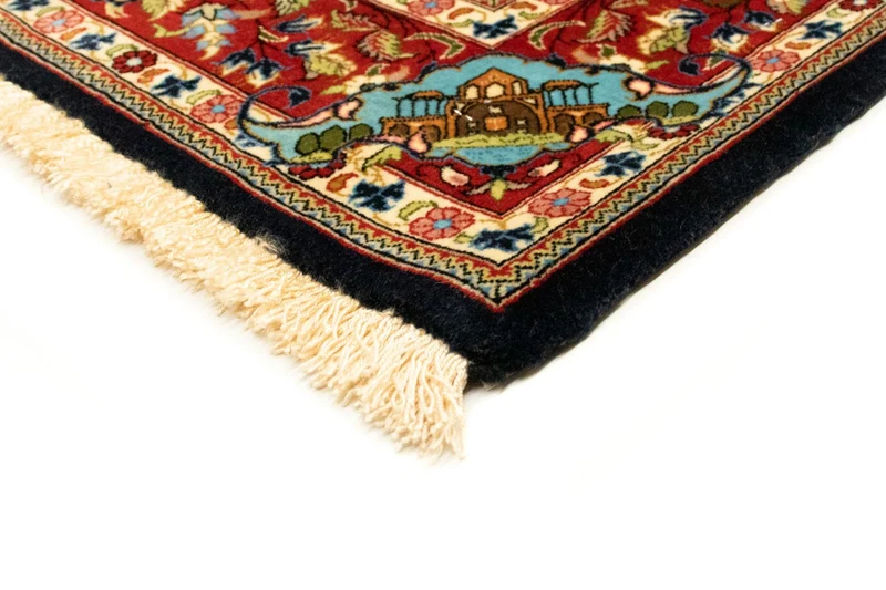 Ghom Teppich 102x156cm - Perserteppich - schwarz