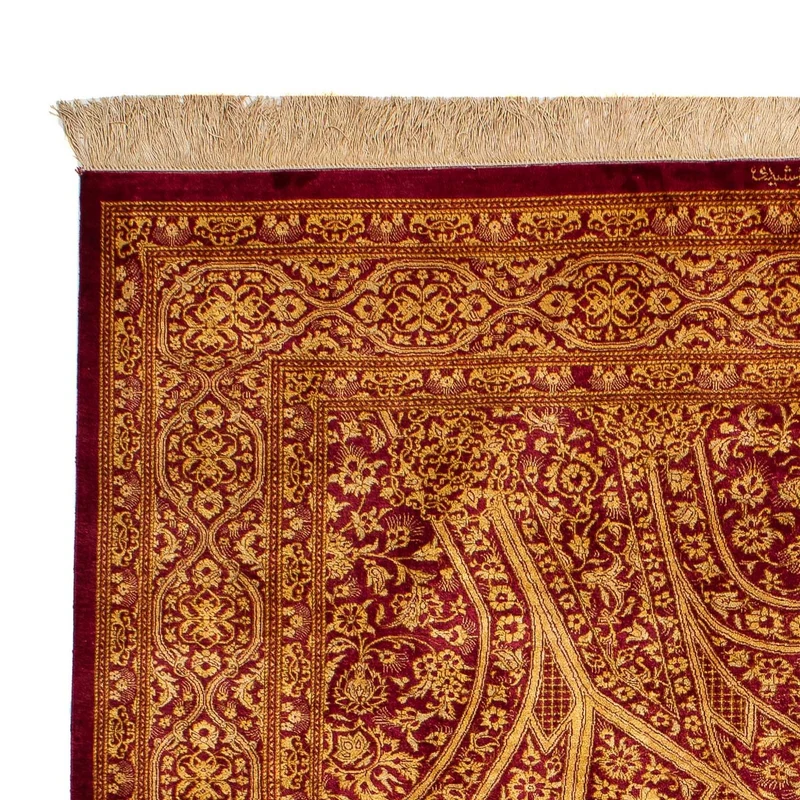 Ghom - Seide Teppich 132x216cm - Perserteppich - dunkelblau