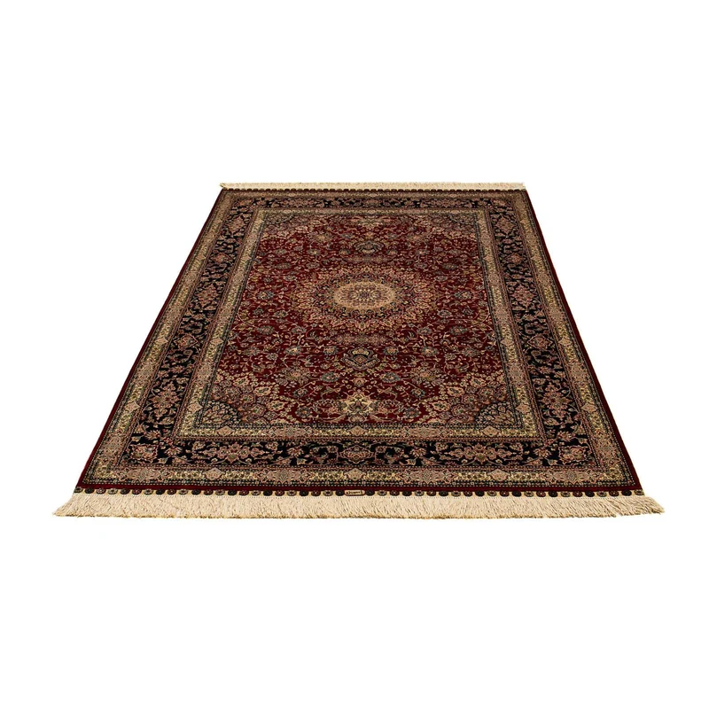 China Seide Teppich 122x183cm - Orientteppich - dunkelrot