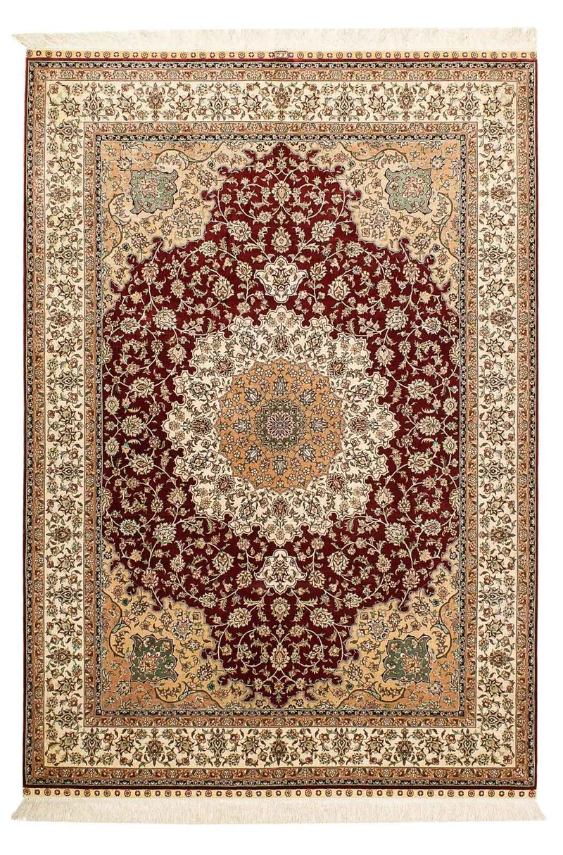 Ghom - Seide Teppich 132x216cm - Perserteppich - rot