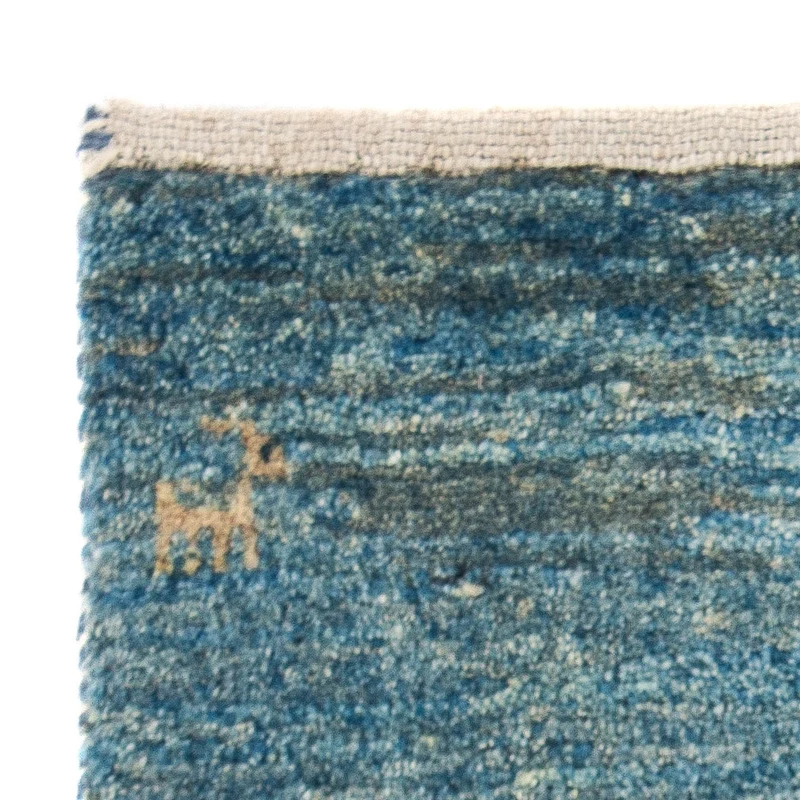 Gabbeh Teppich - Loribaft Perser 40 x 60 cm - hellblau