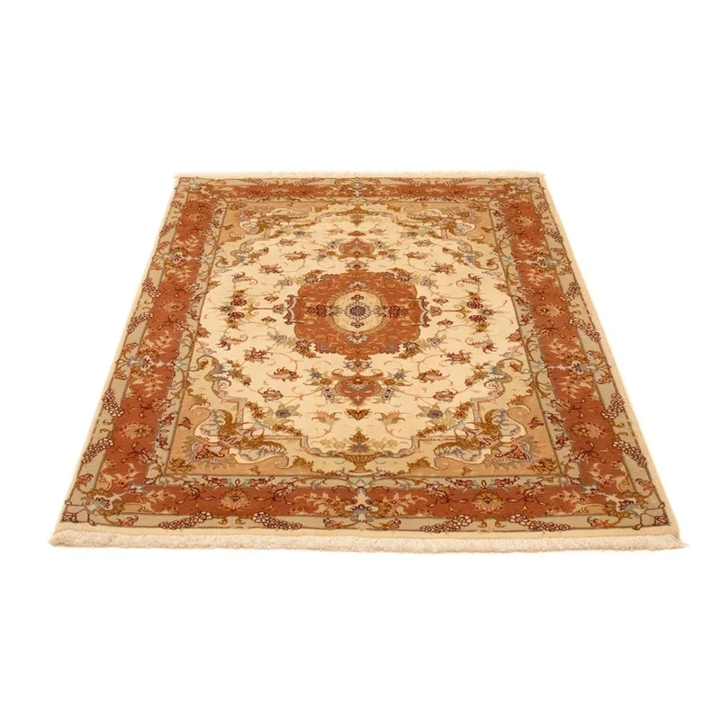 Täbriz - 50 Raj Teppich 100x150cm - Perserteppich - beige