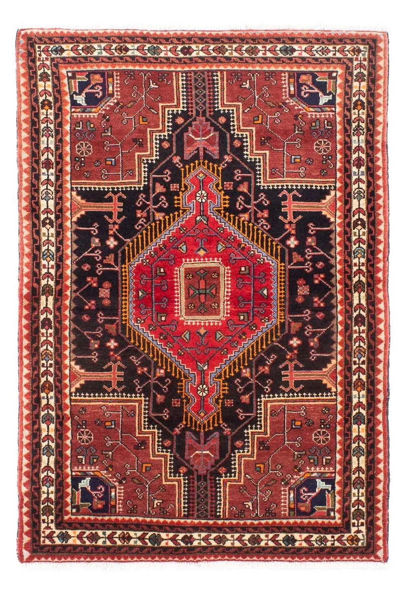 Hosseinabad Teppich 110x162cm - Perserteppich - dunkelblau
