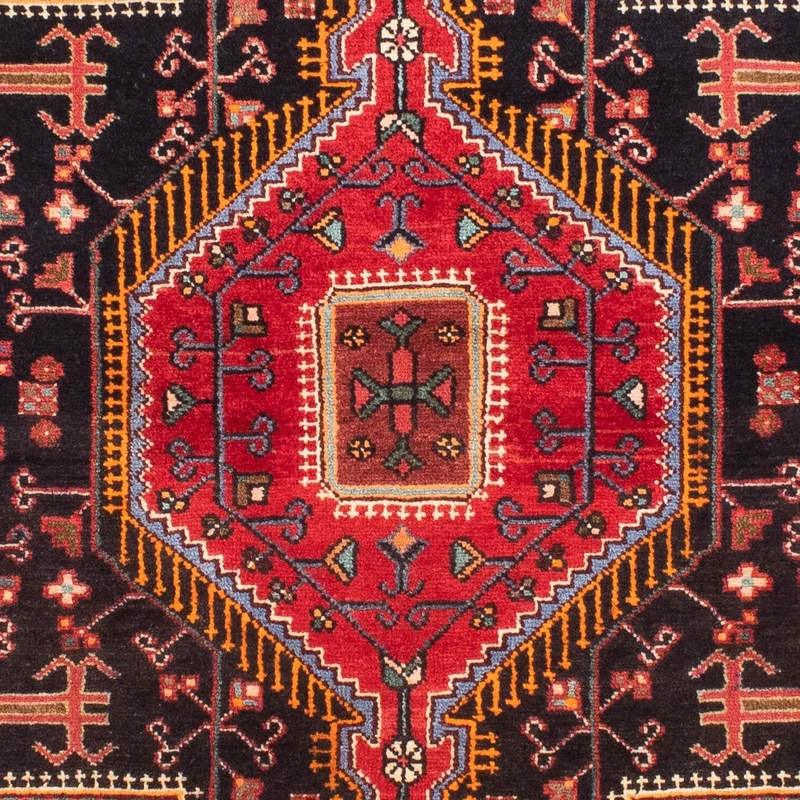 Hosseinabad Teppich 110x162cm - Perserteppich - dunkelblau