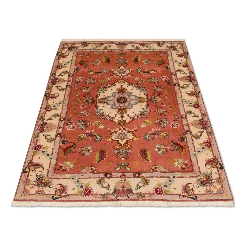 Täbriz - 50 Raj Teppich 104x147cm - Perserteppich - terrakotta