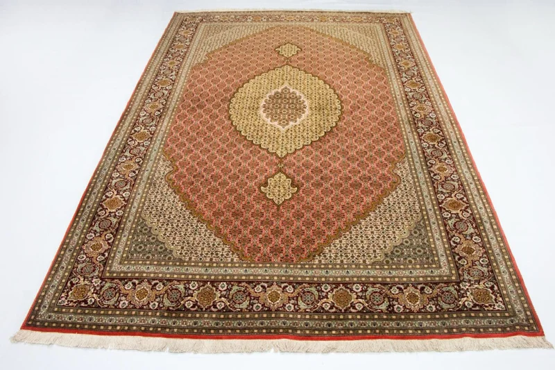 Täbriz - 50 Raj Teppich 204x300cm - Perserteppich - orange