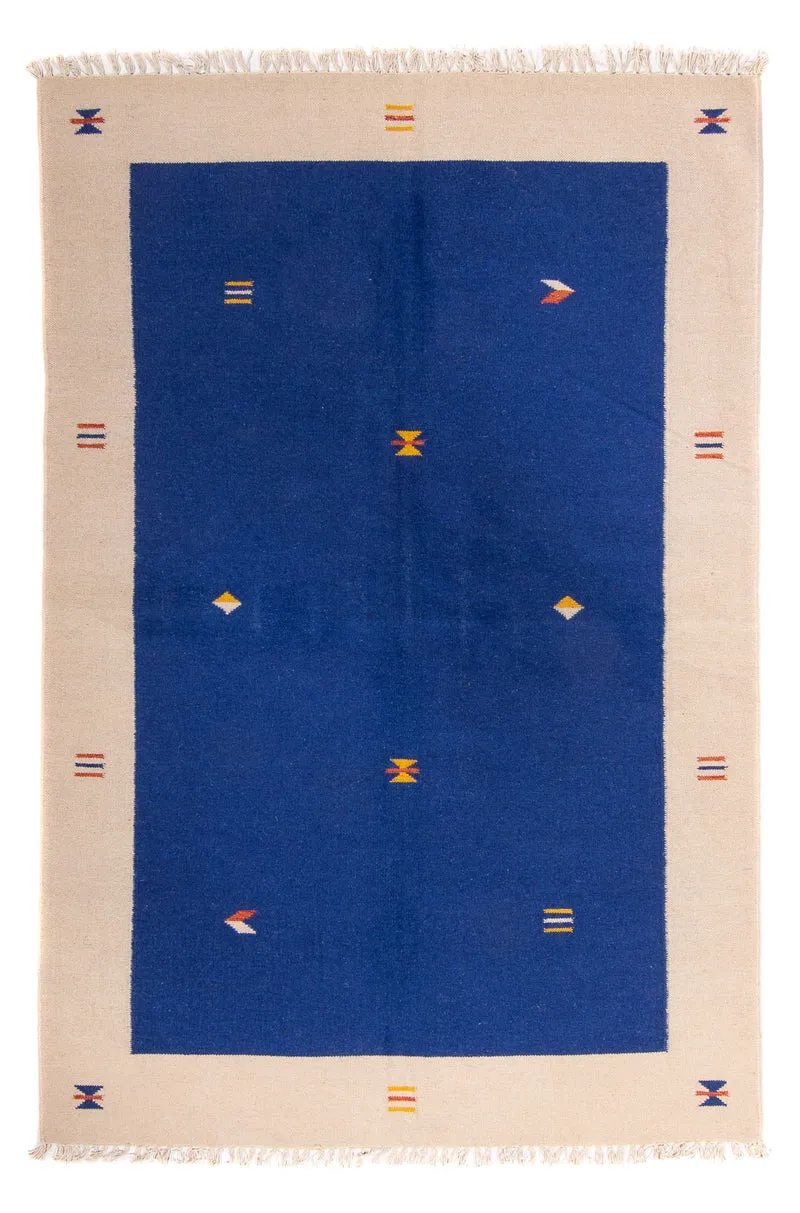 Kelim Modern Teppich 170x240cm - dunkelblau