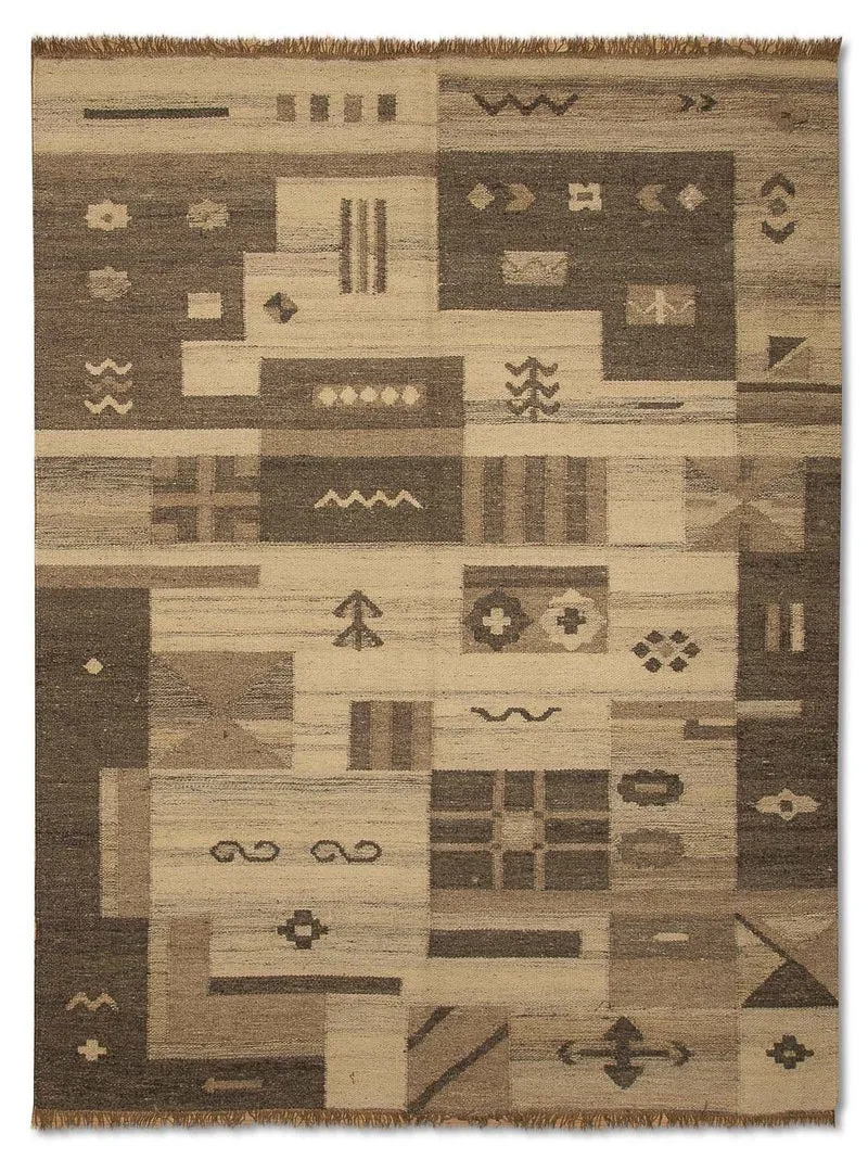 Kelim Modern Teppich 140x200cm - natur