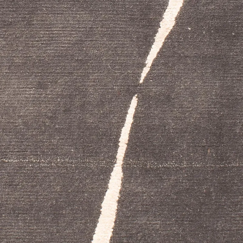 Nepal Teppich 60x120cm - Wollteppich - grau