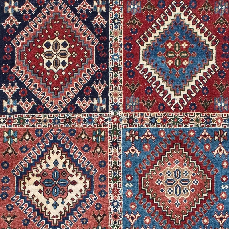 Perserteppich - Nomadic 100 x 144 cm - blau