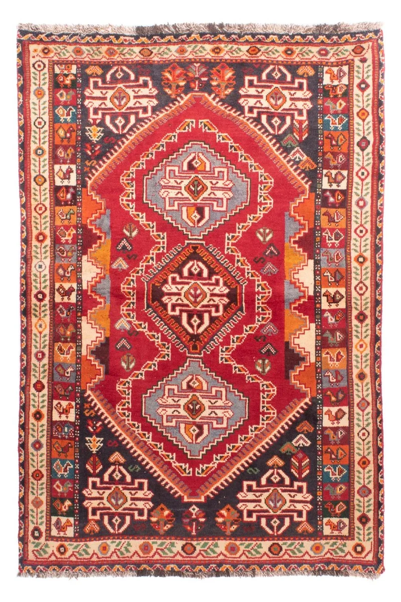 Ghashghai Teppich 105x155cm - Perserteppich - dunkelrot