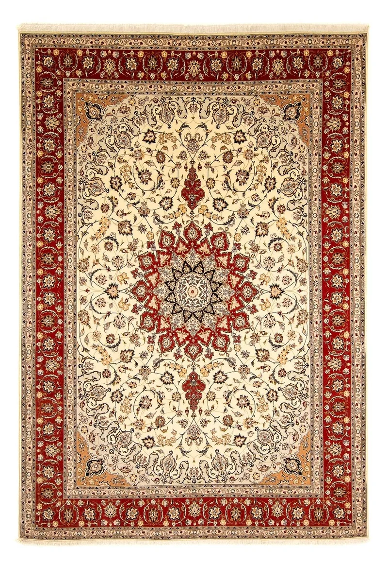 Täbriz - 50 Raj Teppich 250x358cm - Perserteppich - beige