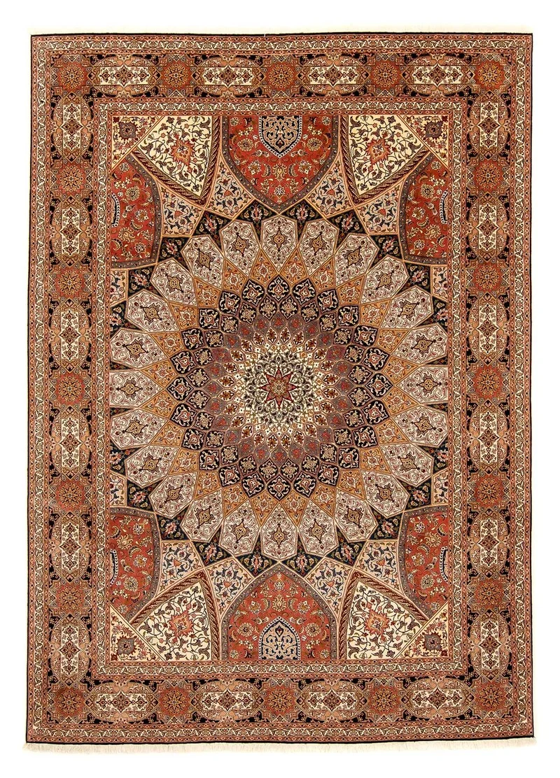 Täbriz - 50 Raj Teppich 253x351cm - Perserteppich - mehrfarbig