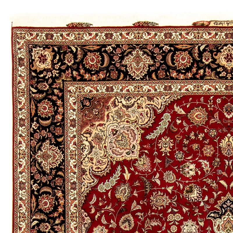 Täbriz - 50 Raj Teppich 252x352cm - Perserteppich - dunkelrot