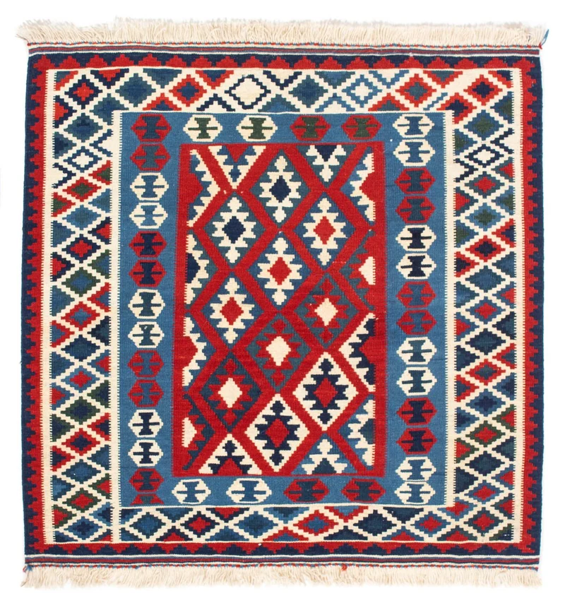Kelim Fars Teppich 103x104cm - dunkelrot