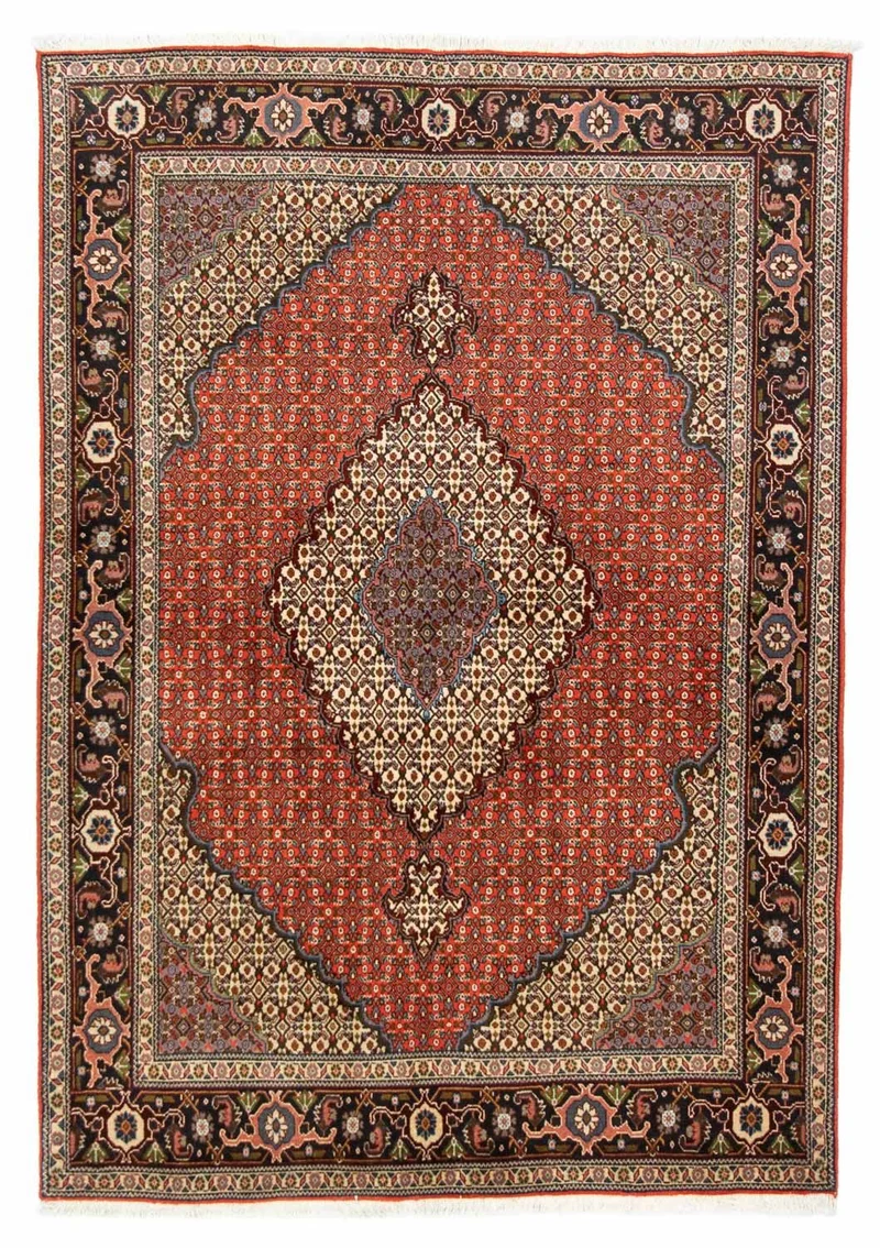 Täbriz Teppich 146x208cm - Perserteppich - hellrot