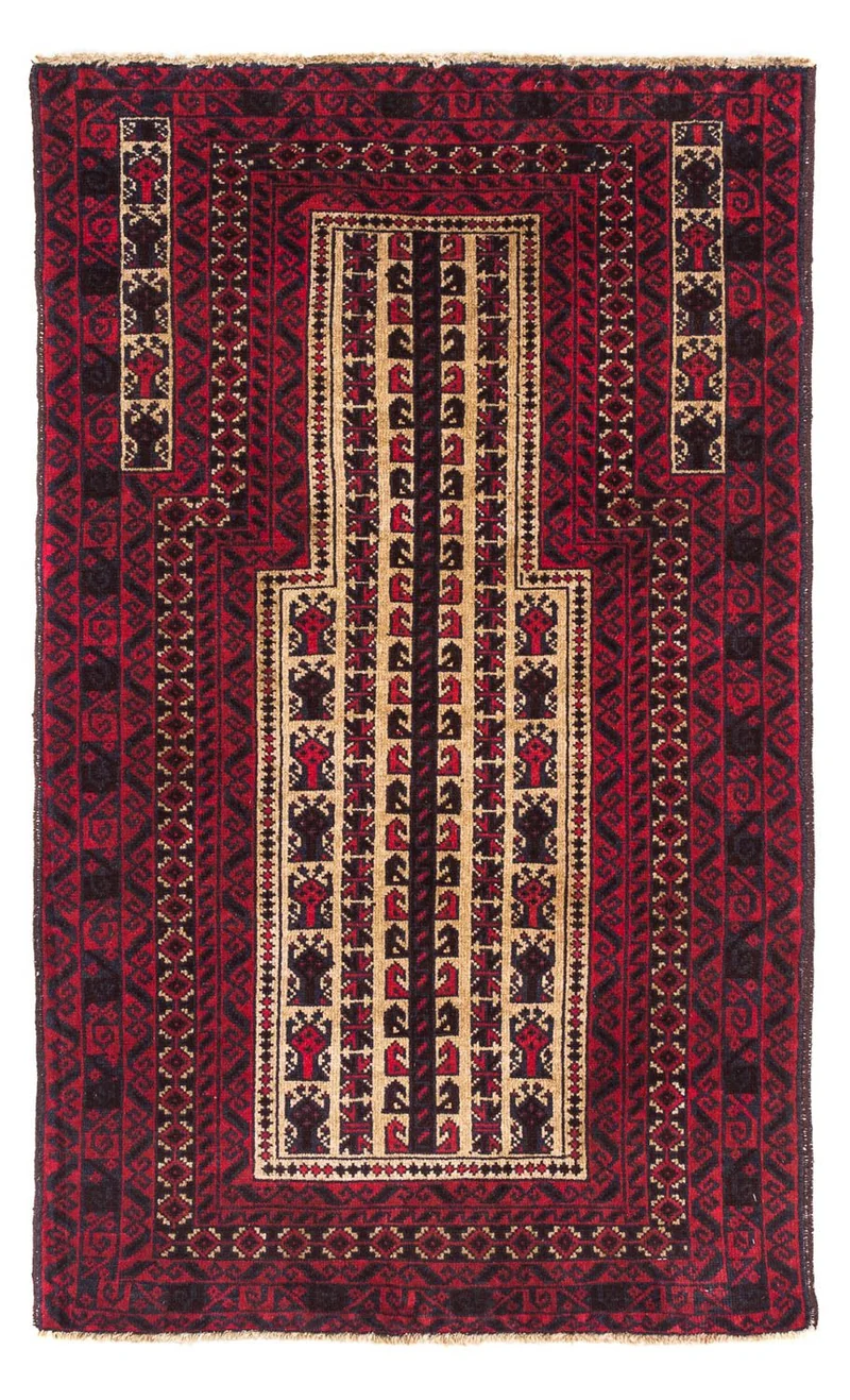 Belutsch Teppich 82x130cm - Orientteppich - dunkelrot