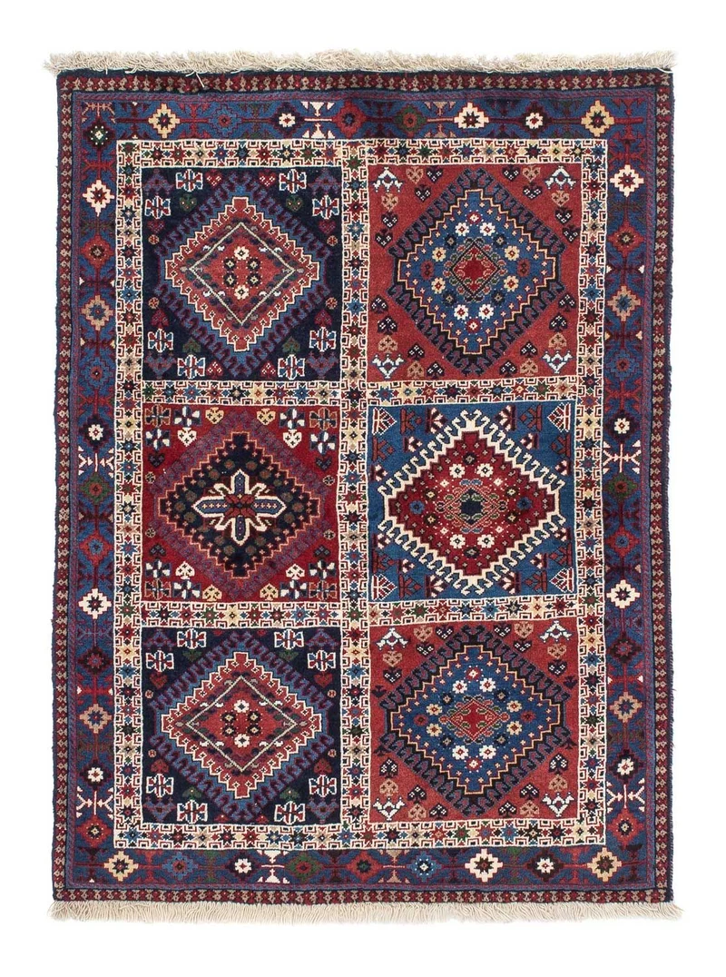 Yalameh Teppich 100x140cm - Perserteppich - dunkelrot