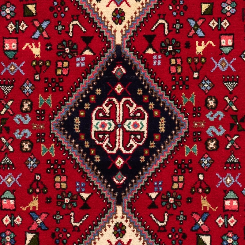 Abadeh Teppich 98x148cm - Perserteppich - dunkelrot