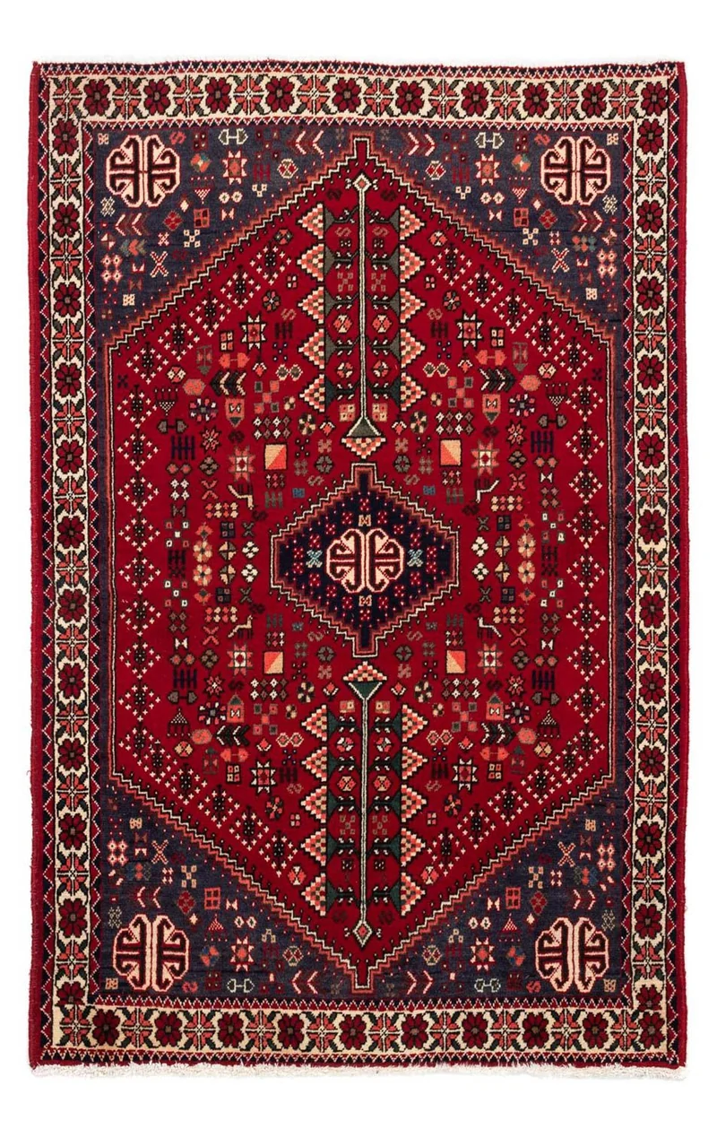 Abadeh Teppich 100x144cm - Perserteppich - dunkelrot