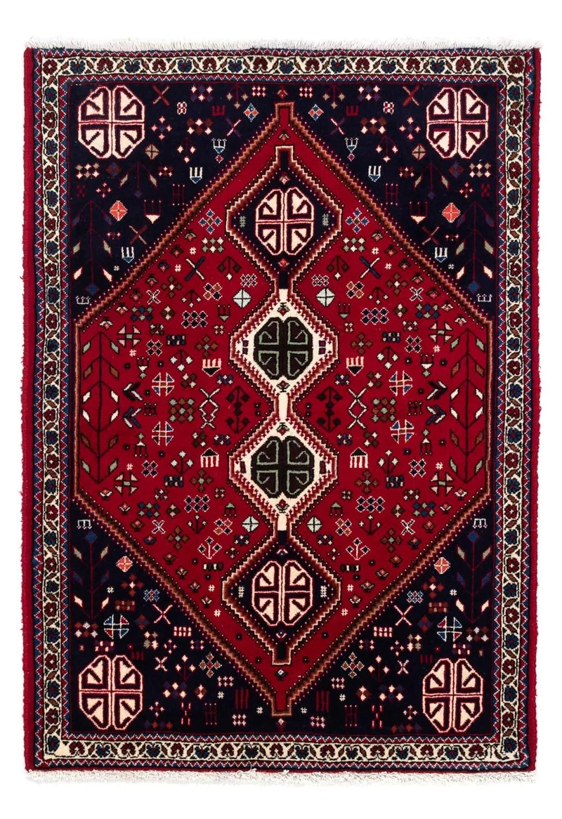 Abadeh Teppich 100x145cm - Perserteppich - dunkelrot