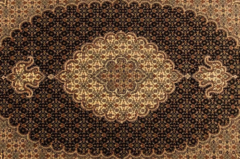 Täbriz - 50 Raj Teppich 102x150cm - Perserteppich - dunkelblau