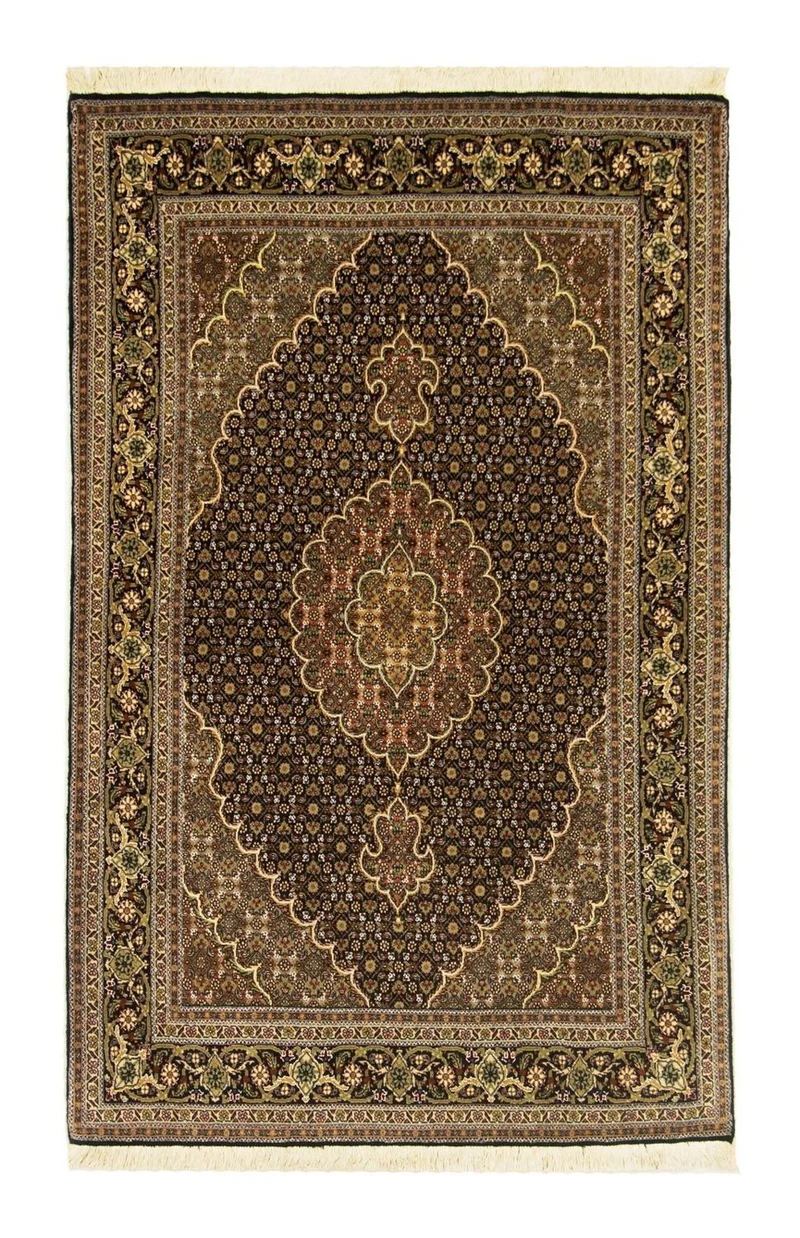 Täbriz - 50 Raj Teppich 103x165cm - Perserteppich - schwarz