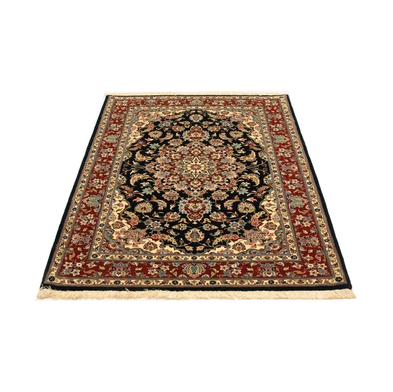 Ghom Teppich 105x151cm - Perserteppich - schwarz