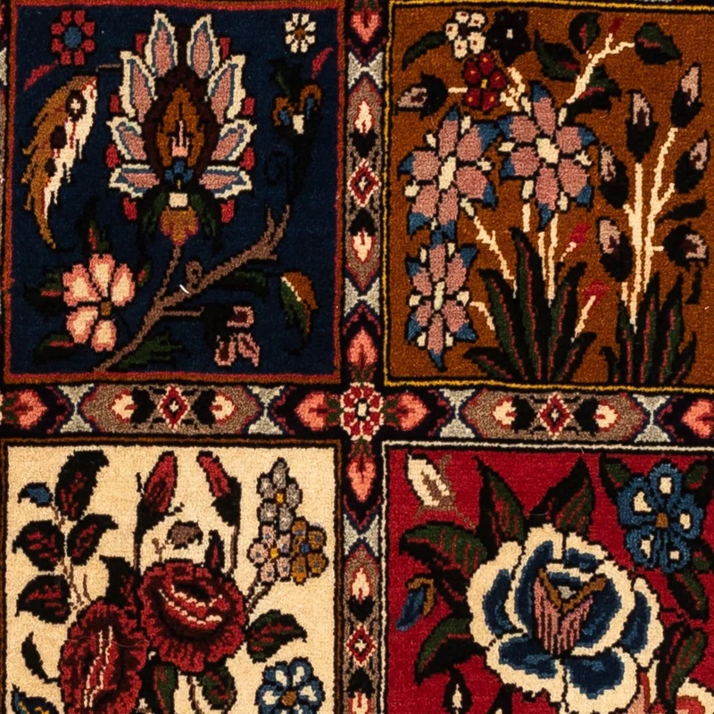 Bachtiar Teppich 112x158cm - Perserteppich - dunkelrot