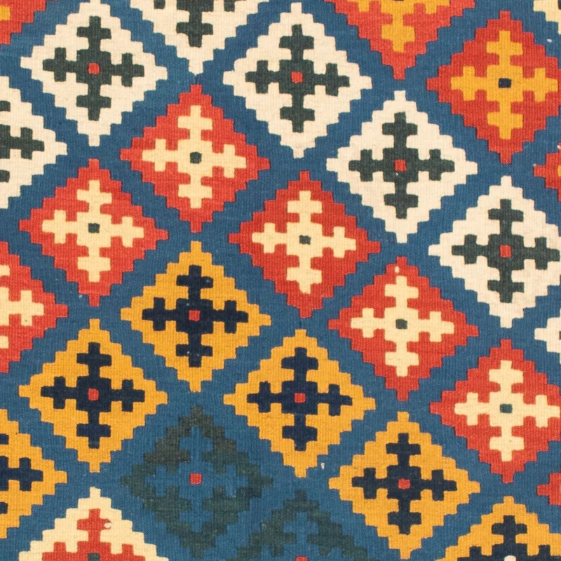Kelim Fars Teppich 100x104cm - dunkelblau