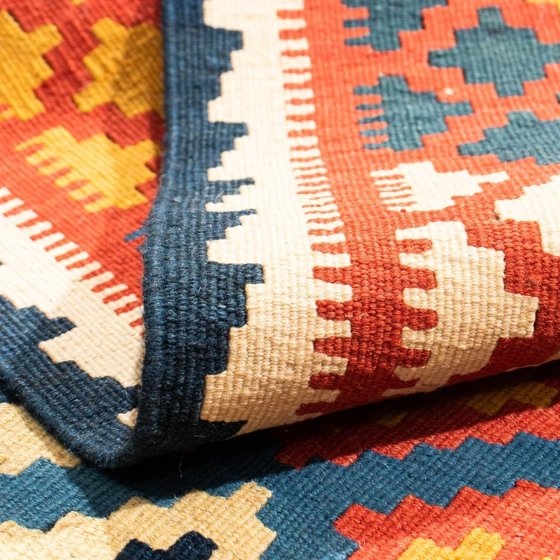 Kelim Fars Teppich 100x104cm - dunkelblau