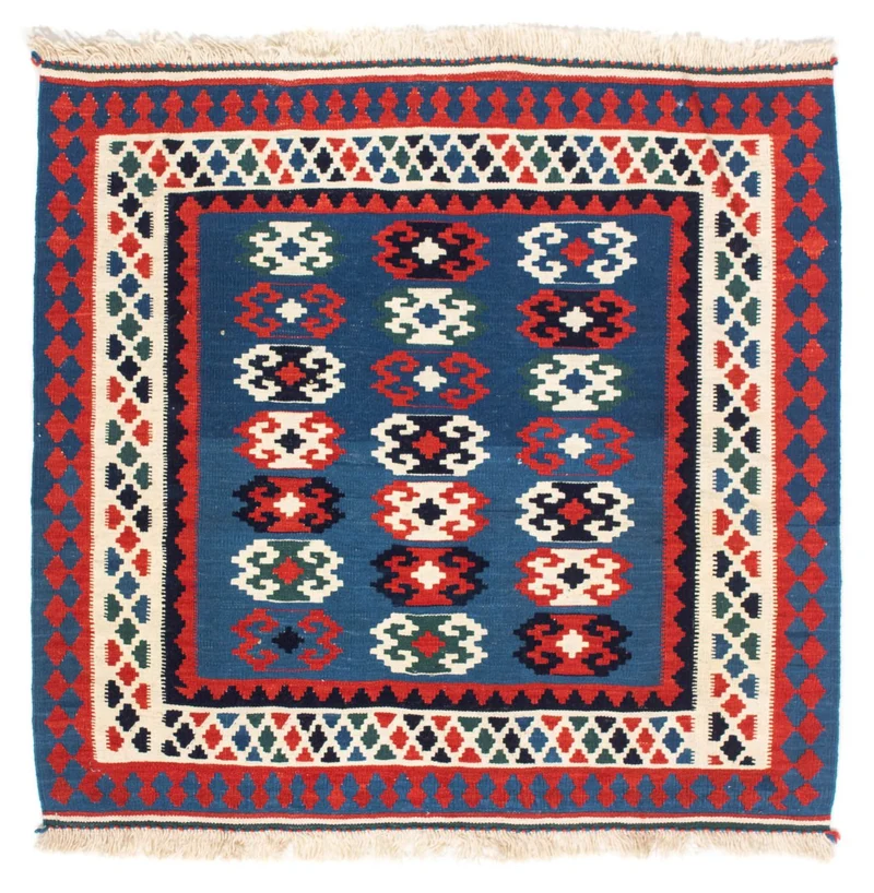 Kelim Fars Teppich 98x100cm - dunkelblau