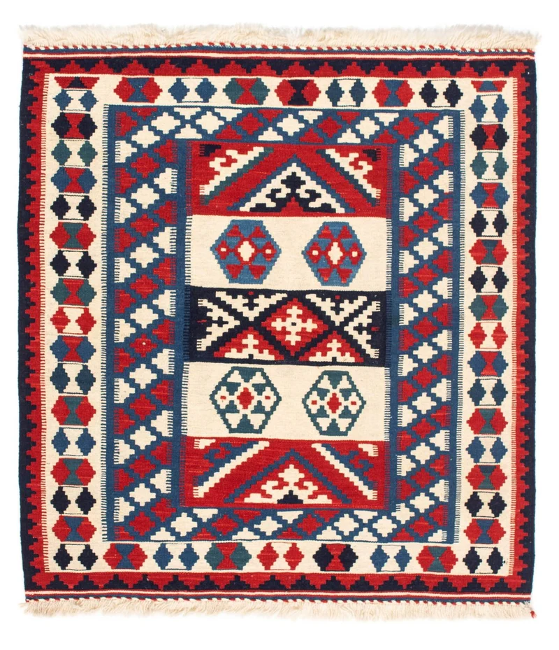 Kelim Fars Teppich 102x105cm - dunkelblau