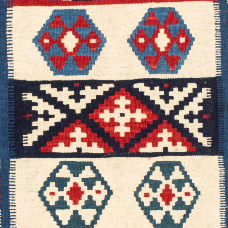 Kelim Fars Teppich 102x105cm - dunkelblau