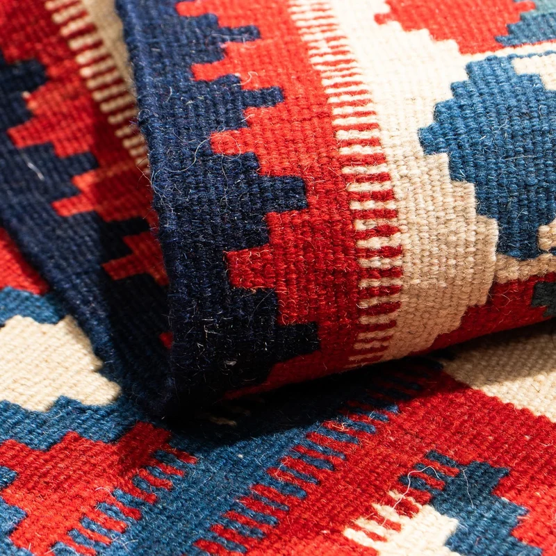 Kelim Fars Teppich 102x105cm - dunkelblau