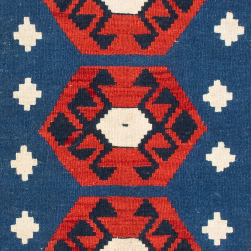 Kelim Teppich - Oriental 104 x 105 cm - dunkelblau