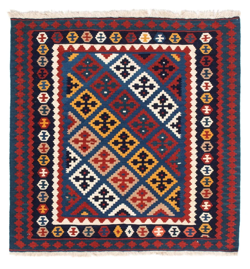 Kelim Fars Teppich 103x104cm - dunkelblau