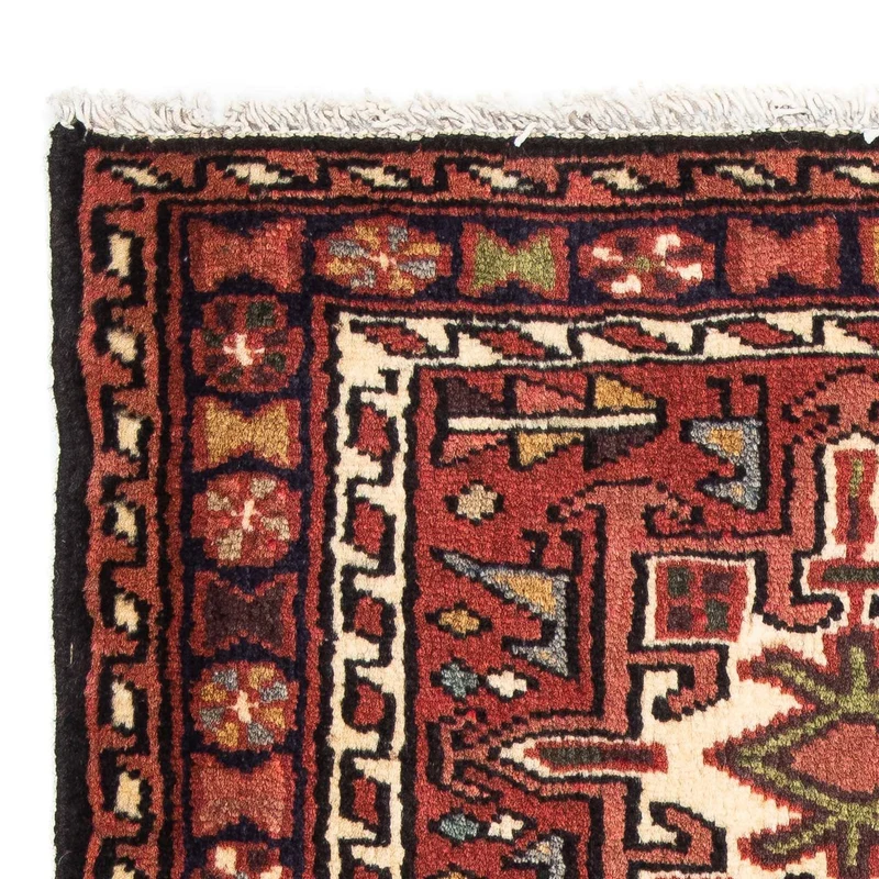 Qaraja Teppich 65x105cm - Perserteppich - dunkelrot