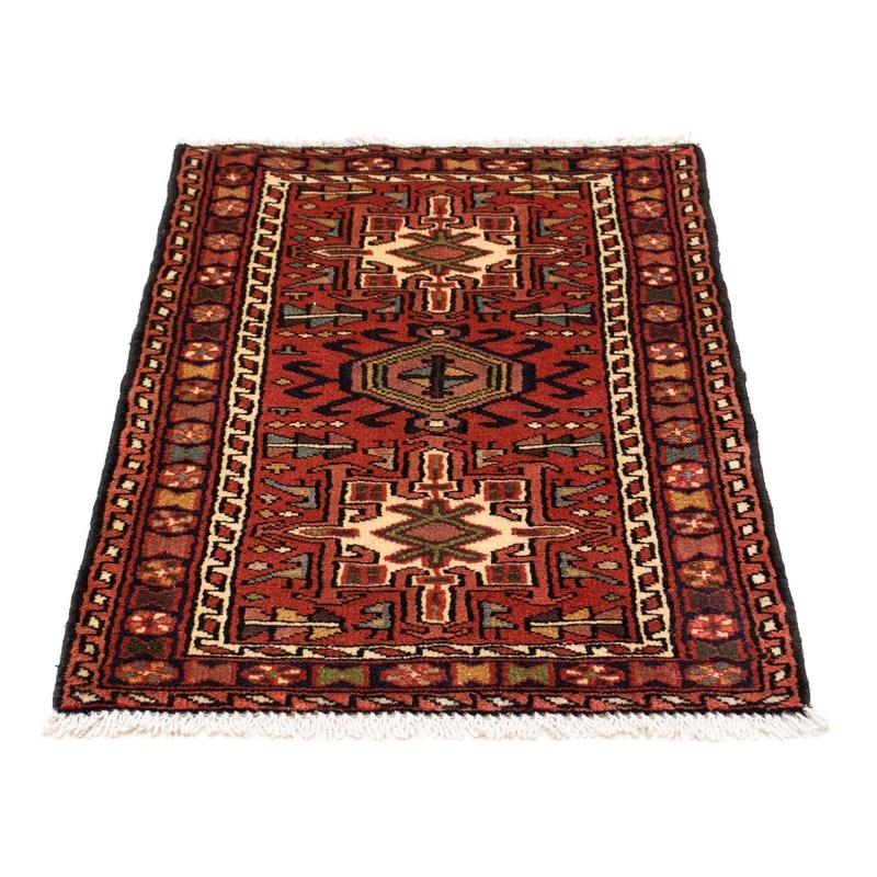 Qaraja Teppich 65x105cm - Perserteppich - dunkelrot