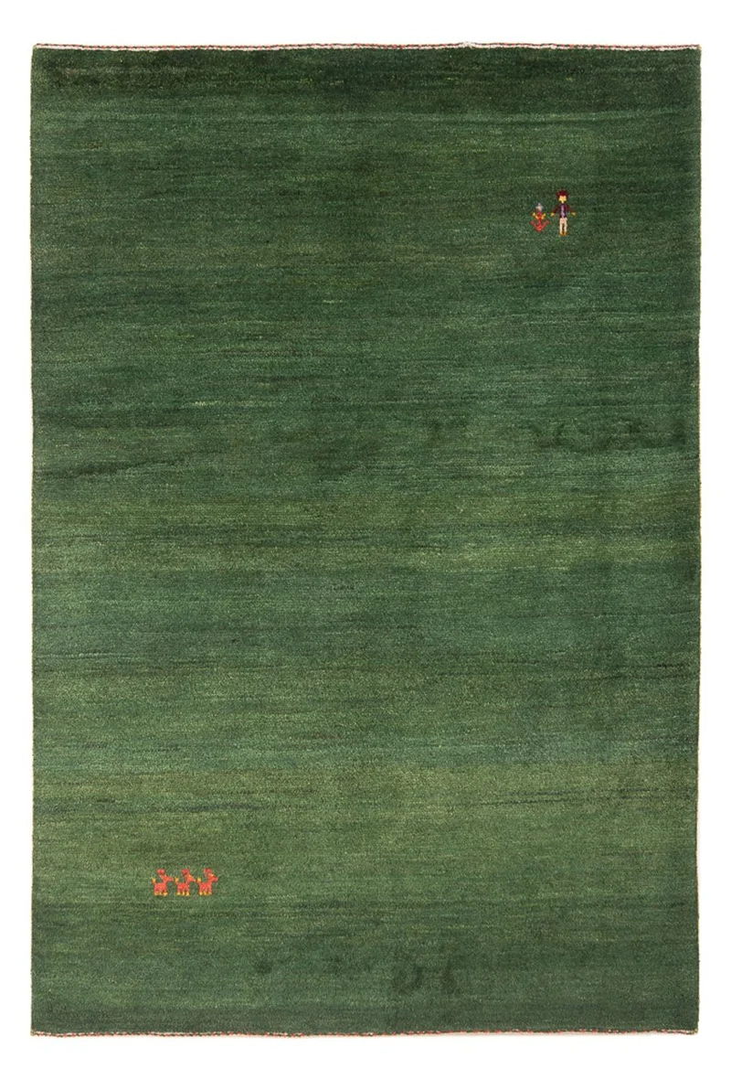 Gabbeh Persisch Teppich 147x203cm - Perserteppich Wollteppich - dunkelgrün