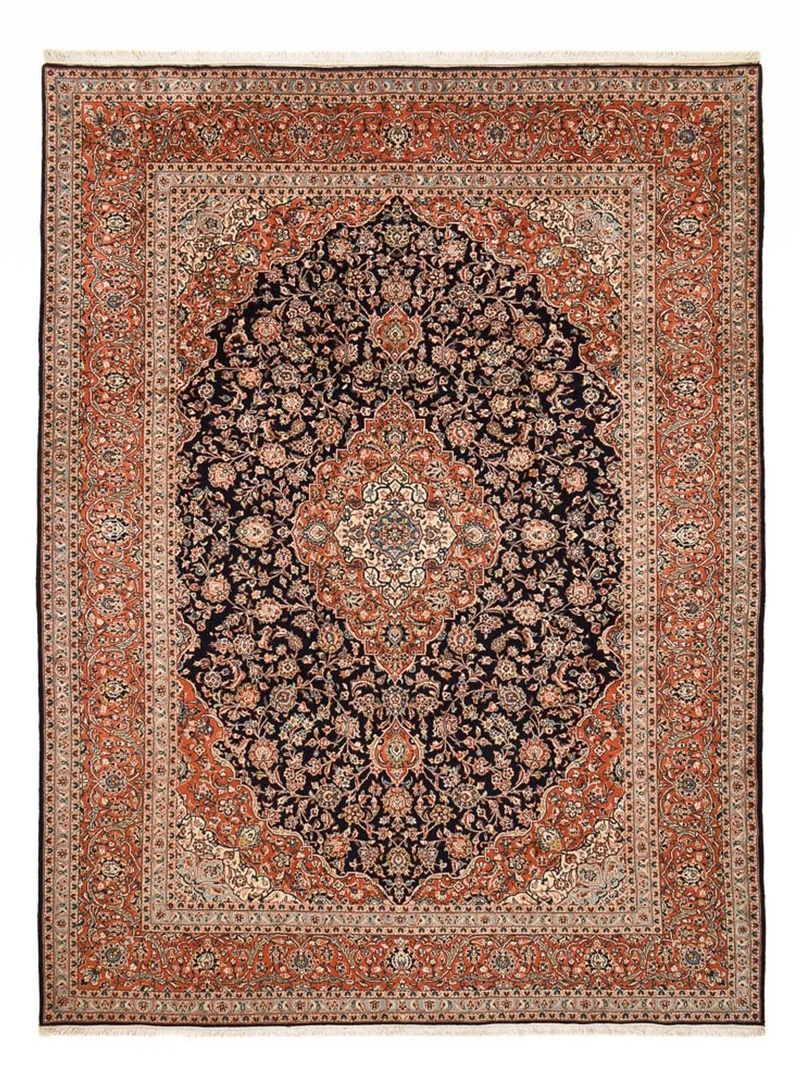 Keshan Teppich 295x403cm - Perserteppich - dunkelblau