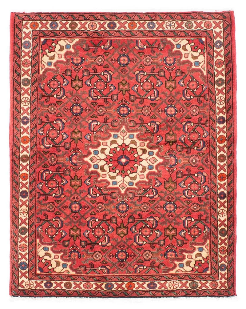 Hosseinabad Teppich 106x140cm - Perserteppich - rot