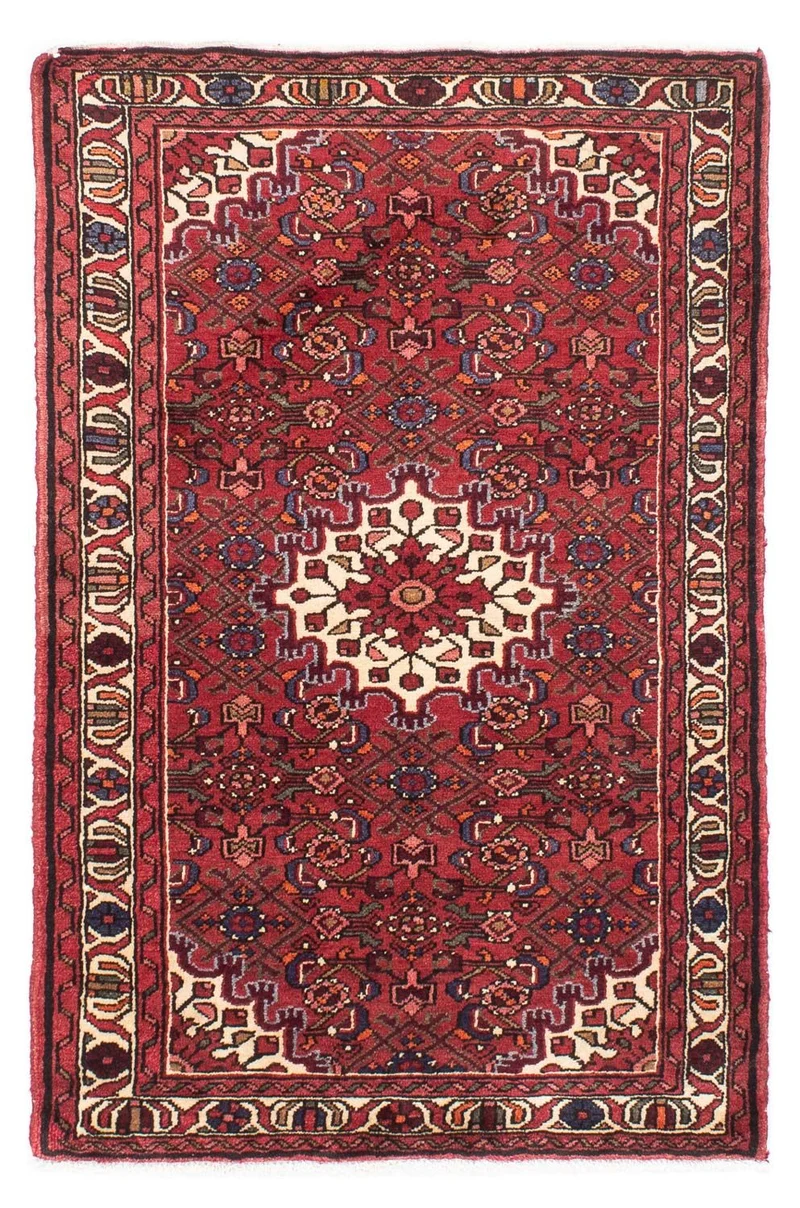 Hosseinabad Teppich 105x157cm - Perserteppich - dunkelrot