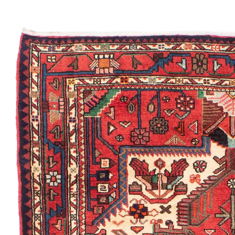 Hosseinabad Teppich 130x212cm - Perserteppich - dunkelrot