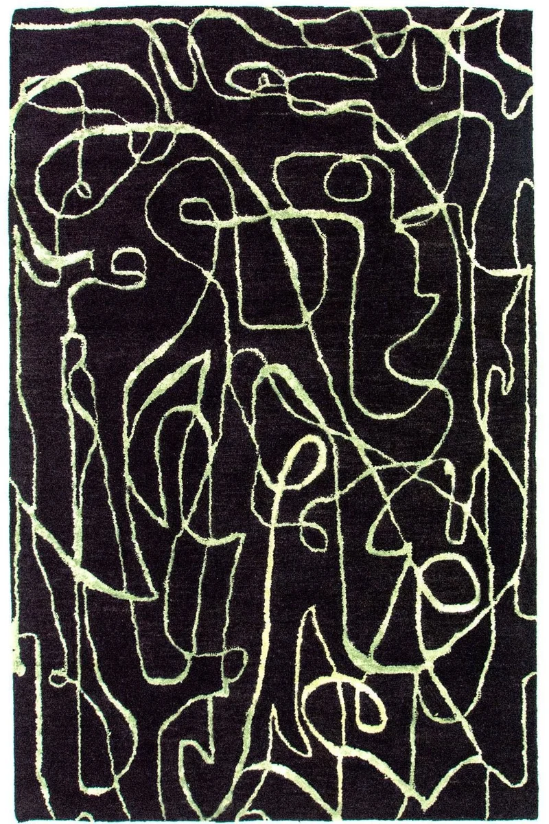 Designer Teppich 152x243cm - blau
